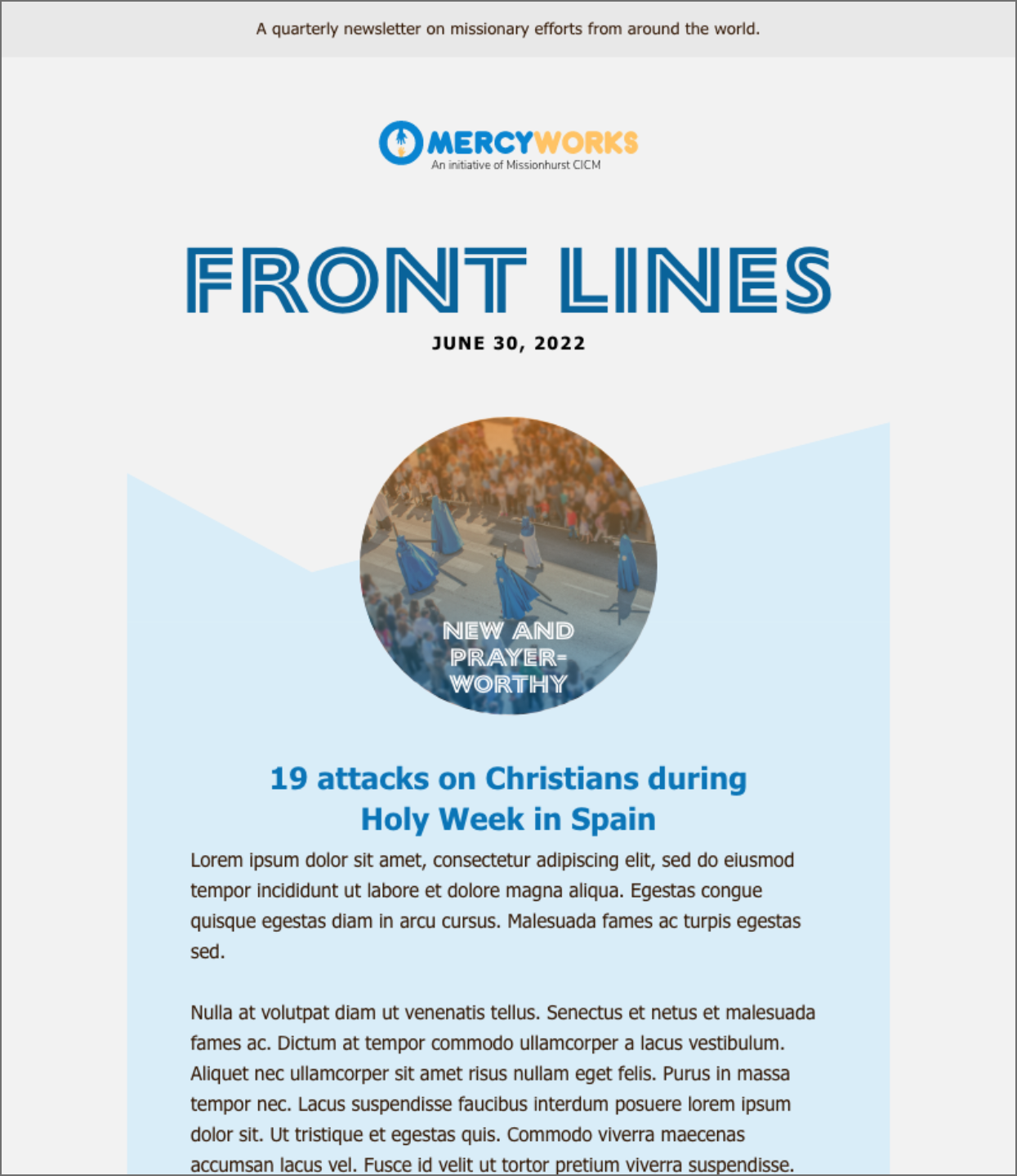 novus recent work - mercy works front lines