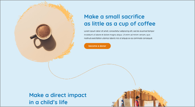 novus recent work - mercy works make a small sacrifice as little as a cup of coffee
