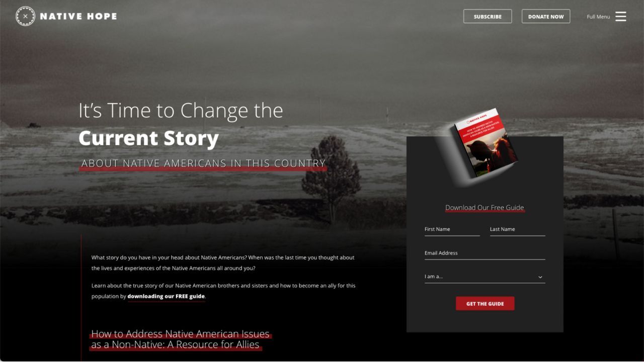 novus recent work - native hope its time to change the current story
