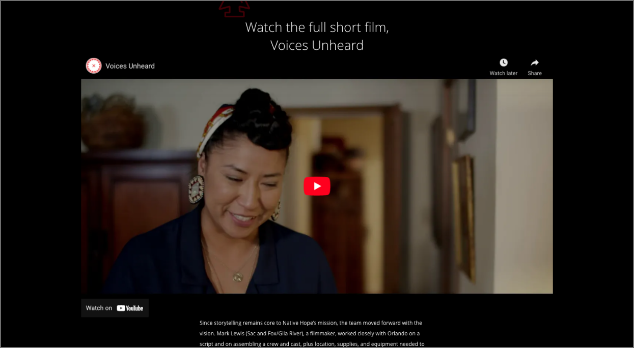 novus recent work - native hope watch the full short film, voices unheard