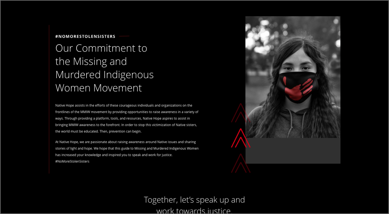 novus recent work - our commitment to the missing and murdered indigenous women movement
