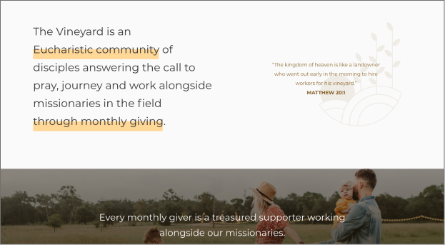 novus recent work - the vineyard eucharistic community